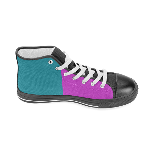 Only two Colors: Petrol Blue - Magenta Pink Men’s Classic High Top Canvas Shoes (Model 017)