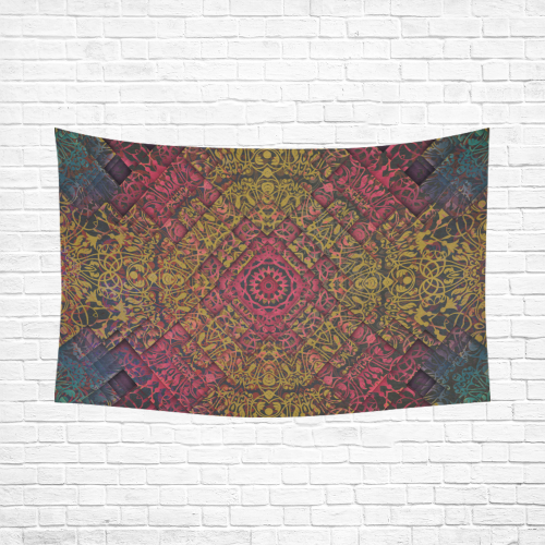 magic mandala 3 Cotton Linen Wall Tapestry 90"x 60"