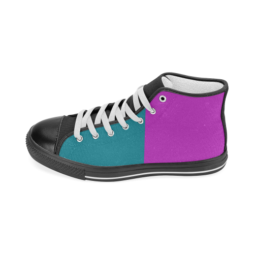 Only two Colors: Petrol Blue - Magenta Pink Men’s Classic High Top Canvas Shoes (Model 017)