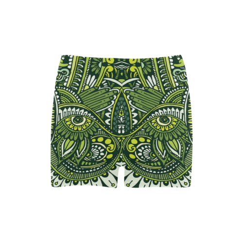 zz0105  green hippie flower whimsical pattern Briseis Skinny Shorts (Model L04)