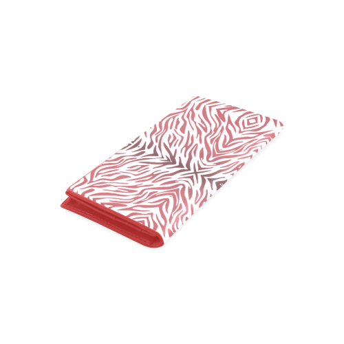 Red Zebra Print Pattern Women's Leather Wallet (Model 1611)