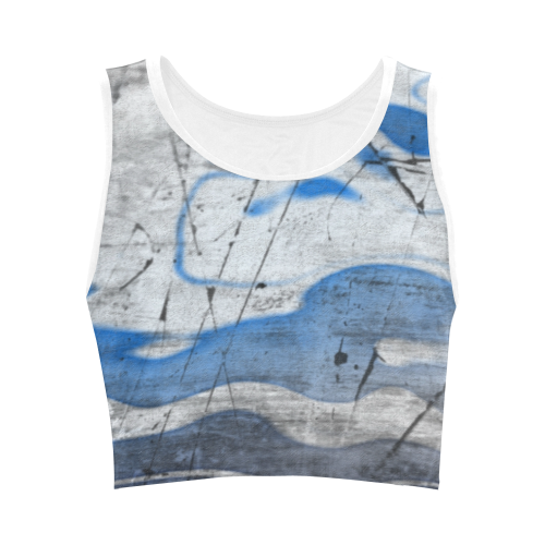 WATERCOLOR GRAFFITI Women's Crop Top (Model T42)