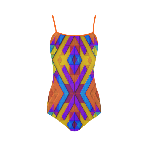 Colorful Geometry Strap Swimsuit ( Model S05)