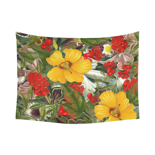 flora 1 Cotton Linen Wall Tapestry 80"x 60"