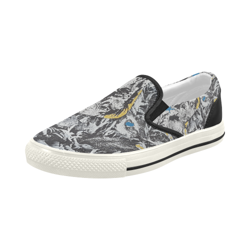 Slip on shoes/ Opposites Women's Slip-on Canvas Shoes (Model 019)