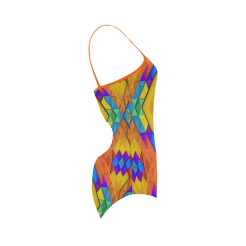 Colorful Geometry Strap Swimsuit ( Model S05)