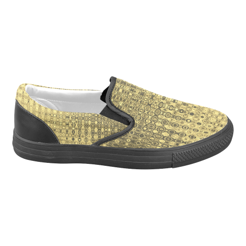 LUXURY GOLD OPTIC Women's Unusual Slip-on Canvas Shoes (Model 019)