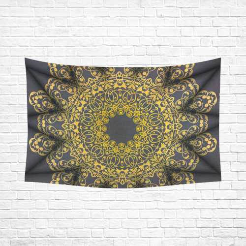 Magic mandala 7 Cotton Linen Wall Tapestry 90"x 60"