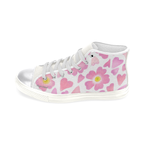 Hearts Of Wild Roses. Inspired by the Magic Island of Gotland. Women's Classic High Top Canvas Shoes (Model 017)