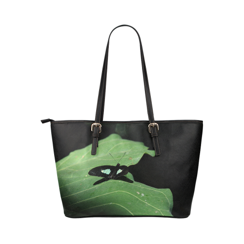 Sunning Butterfly Leather Tote Bag/Large (Model 1651)