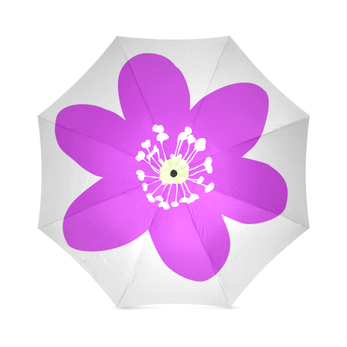 Red Anemone Hepatica. Inspired by the Magic Island of Gotland. Foldable Umbrella (Model U01)