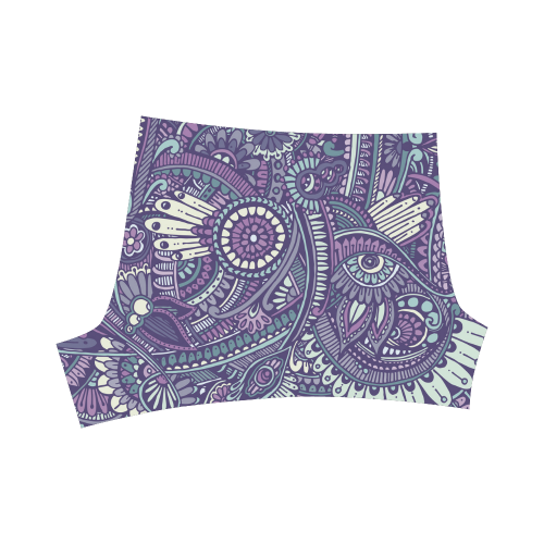 zz0102 purple hippie flower pattern Briseis Skinny Shorts (Model L04)