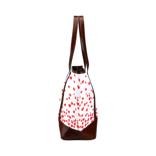 Red Falling Hearts on Pink Tote Handbag (Model 1642)