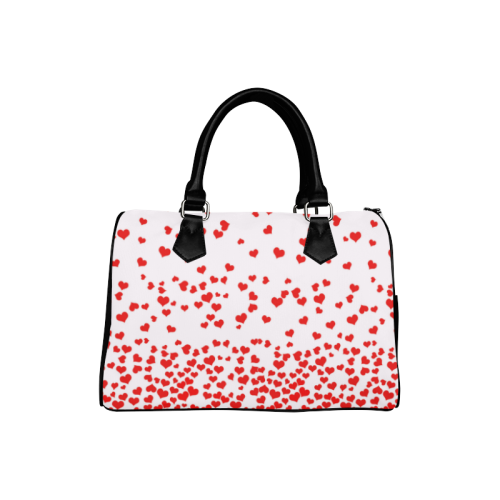 Red Falling Hearts on Pink Boston Handbag (Model 1621)