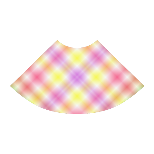 Multicolored Pastel Rainbow Tartan Plaid Atalanta Sundress (Model D04)