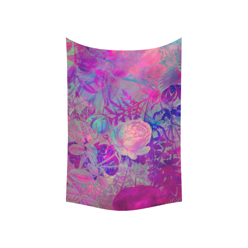 flora 6 Cotton Linen Wall Tapestry 60"x 40"