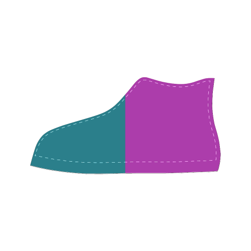 Only two Colors: Petrol Blue - Magenta Pink Men’s Classic High Top Canvas Shoes (Model 017)