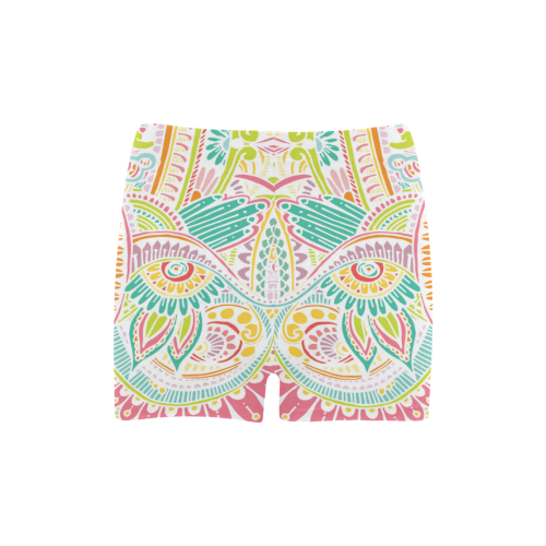 zz0101 pink hippie flower watercolor pattern Briseis Skinny Shorts (Model L04)