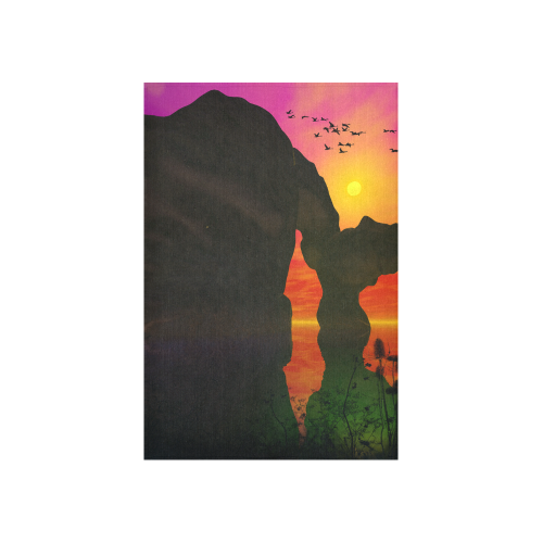 Wonderful sunset over the sea Cotton Linen Wall Tapestry 40"x 60"