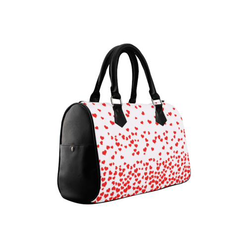 Red Falling Hearts on Pink Boston Handbag (Model 1621)