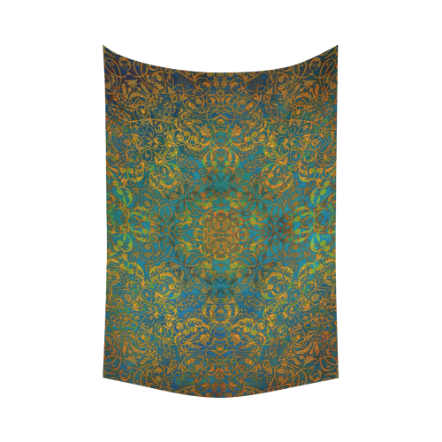 magic mandala 1 Cotton Linen Wall Tapestry 90"x 60"