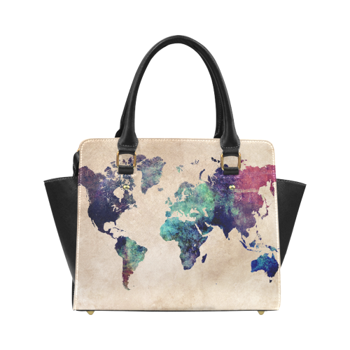 world map 5 Classic Shoulder Handbag (Model 1653)