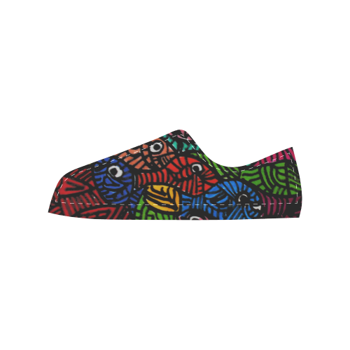 Something is Fishy Women's Classic Canvas Shoes (Model 018)