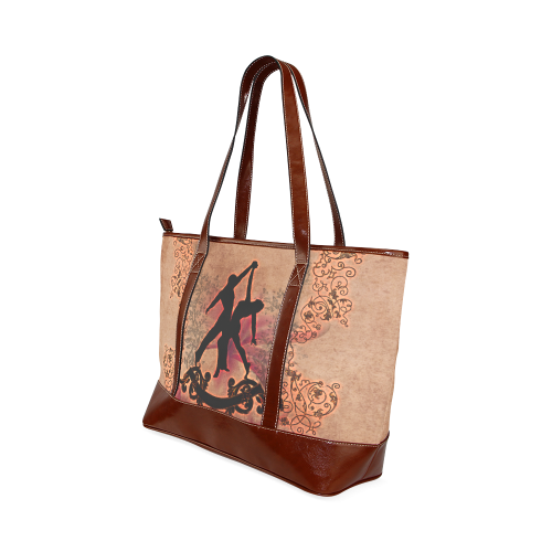 Wonderful dancing couple with floral elements Tote Handbag (Model 1642)