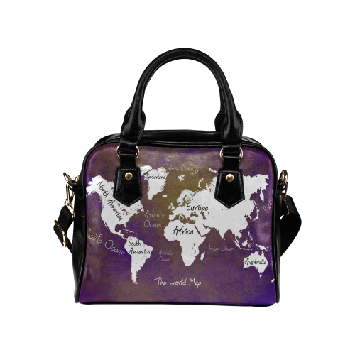 world map 1 Shoulder Handbag (Model 1634)