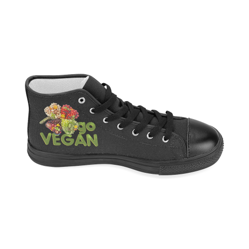 Go Vegan Clover Think Green Fruits Vegetables Women's Classic High Top Canvas Shoes (Model 017)