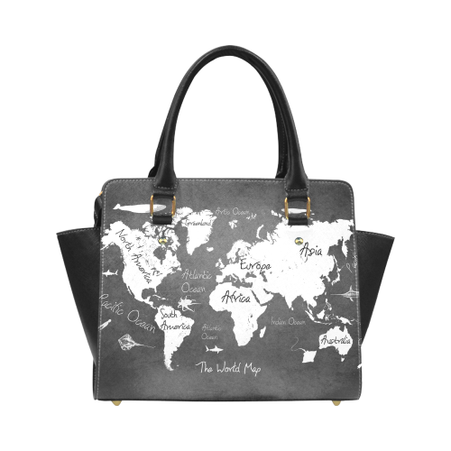 world map 2 Classic Shoulder Handbag (Model 1653)