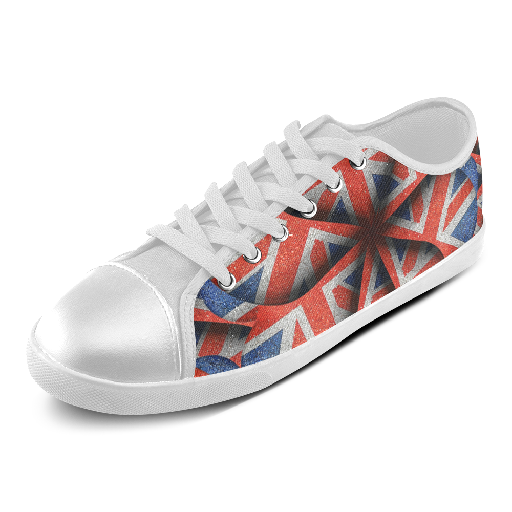 England Flag Patterned Men's Canvas Shoes (Model 016) ID D456895