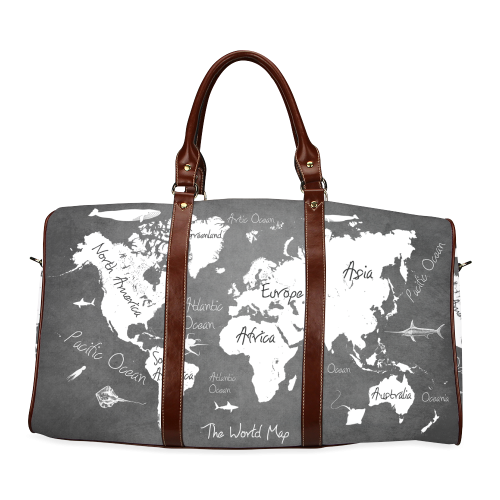 world map Waterproof Travel Bag/Large (Model 1639)