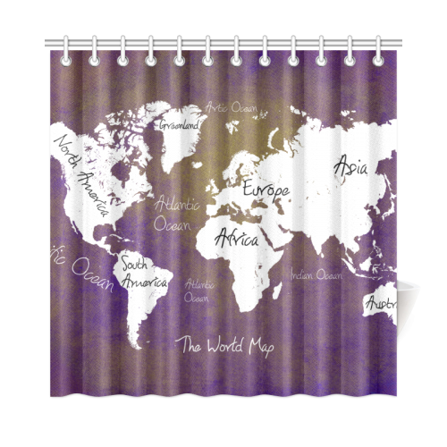 world map Shower Curtain 72"x72"