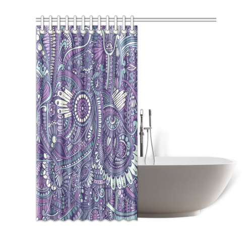 zz0102 purple hippie flower pattern Shower Curtain 66"x72"
