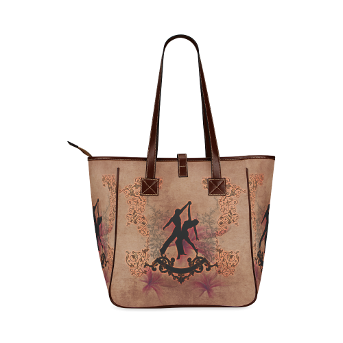Wonderful dancing couple with floral elements Classic Tote Bag (Model 1644)