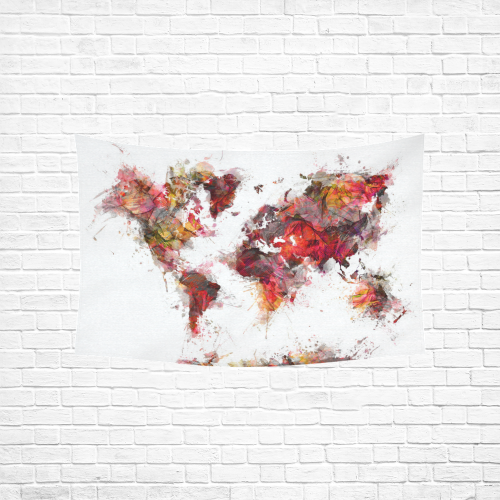 world map Cotton Linen Wall Tapestry 60"x 40"