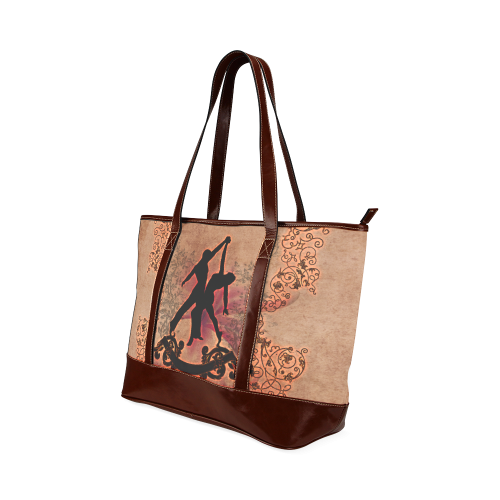 Wonderful dancing couple with floral elements Tote Handbag (Model 1642)