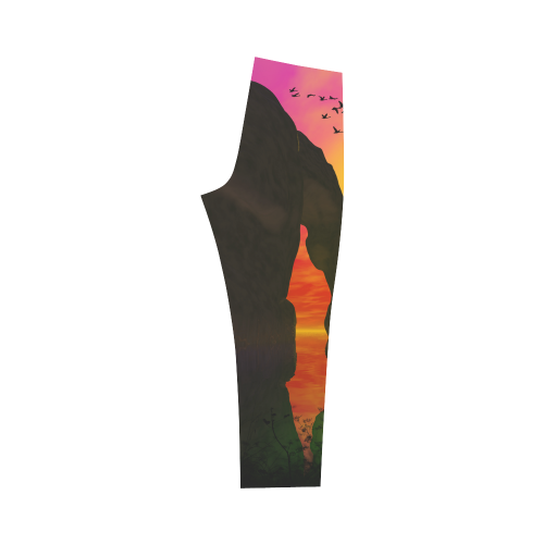 Wonderful sunset over the sea Capri Legging (Model L02)