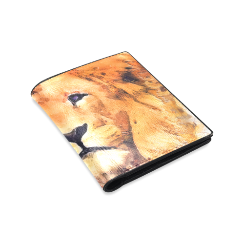 lion Men's Leather Wallet (Model 1612)