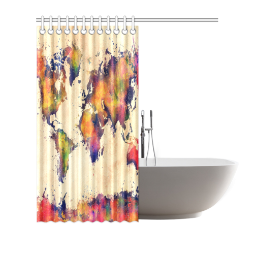 world map Shower Curtain 72"x72"