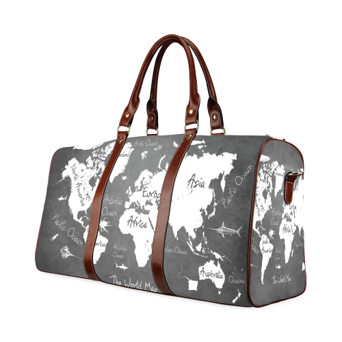 world map Waterproof Travel Bag/Large (Model 1639)