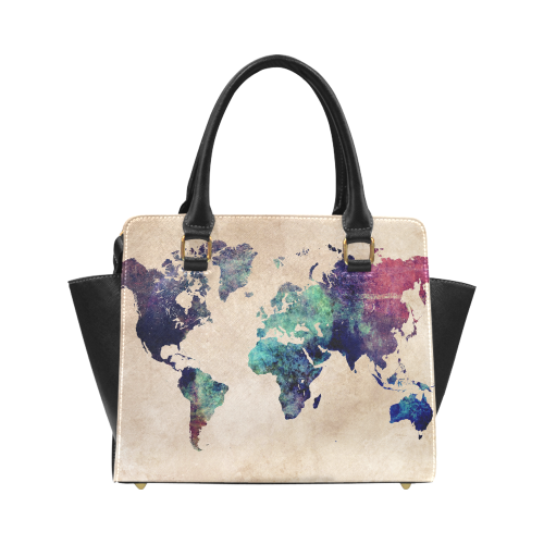 world map 5 Classic Shoulder Handbag (Model 1653)