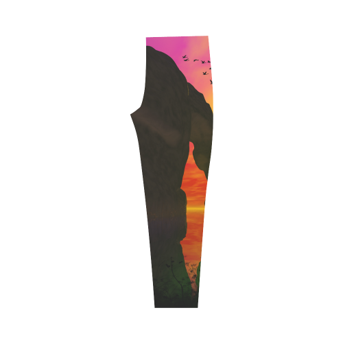 Wonderful sunset over the sea Capri Legging (Model L02)