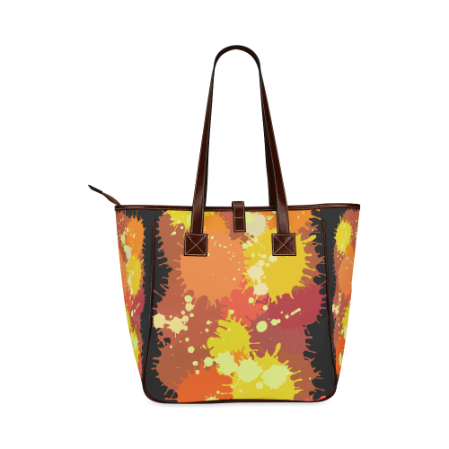 Summer Orange Yellow Splash Painting Classic Tote Bag (Model 1644)