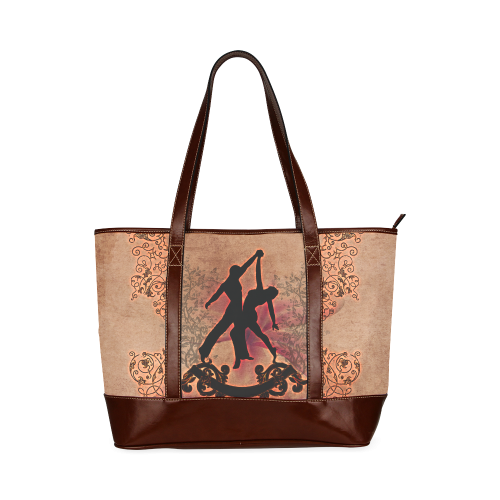 Wonderful dancing couple with floral elements Tote Handbag (Model 1642)