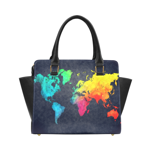 world map 8 Classic Shoulder Handbag (Model 1653)