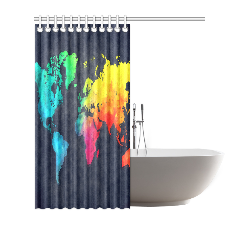 world map Shower Curtain 72"x72" ID D457630