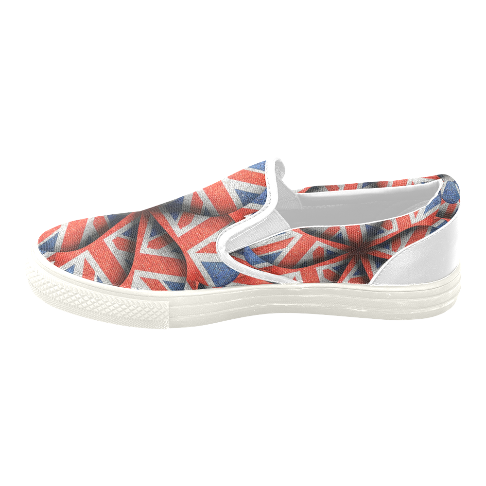 England Flag Patterned Men�s Unusual Slipon Canvas Shoes