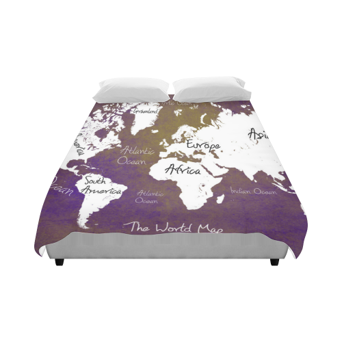 world map Duvet Cover 86"x70" ( All-over-print)